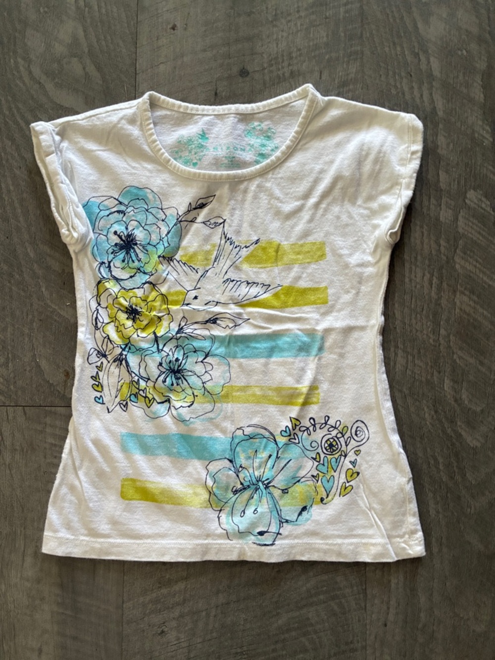 Arizona jeans girls floral bird shirt 6/7